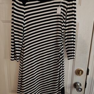 & Other Stories Black and White Striped Dress